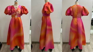 Pink and Orange Gradient A-Line Dress