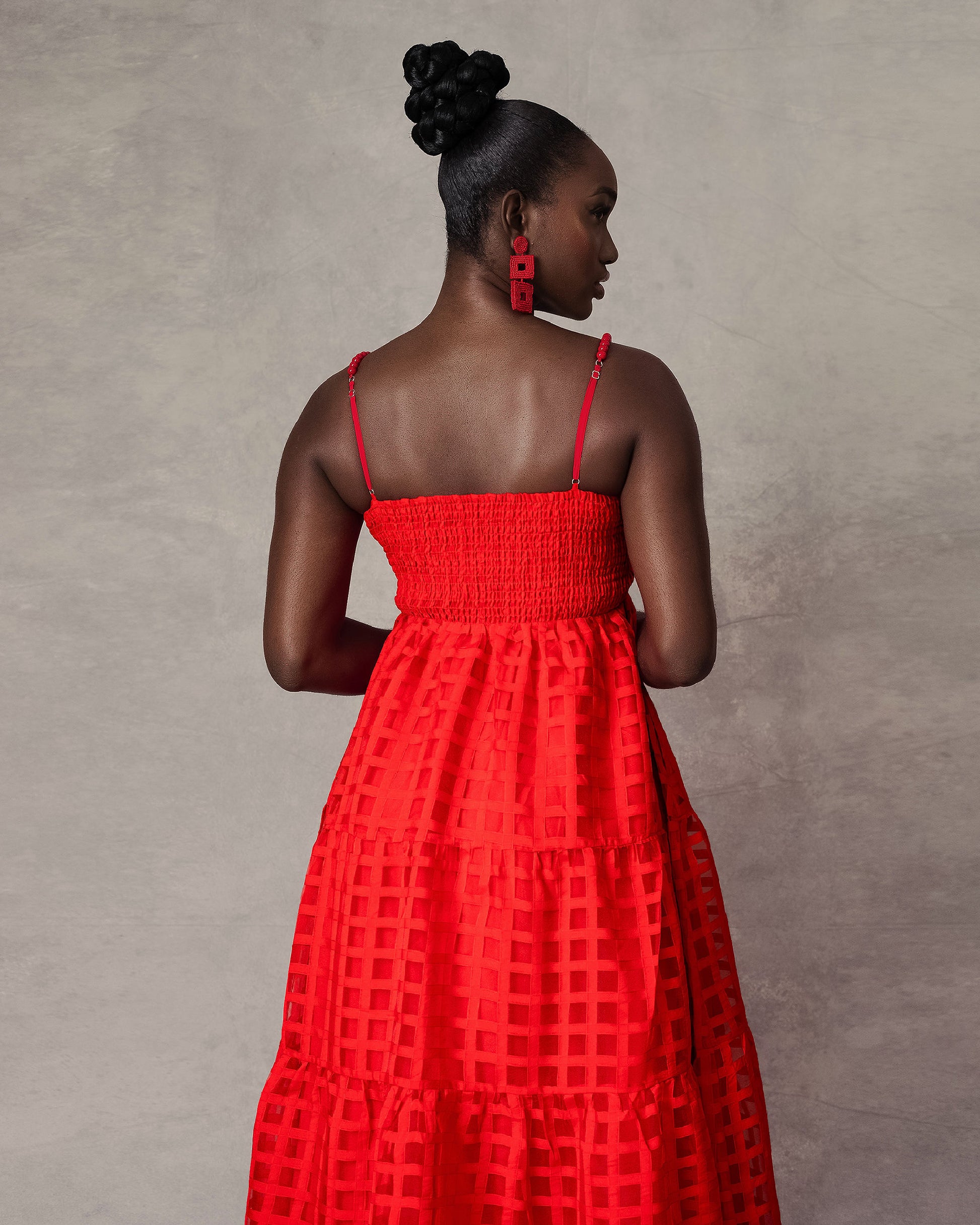 Tania Beaded Strap Maxi Dress Red ForeverAmelia