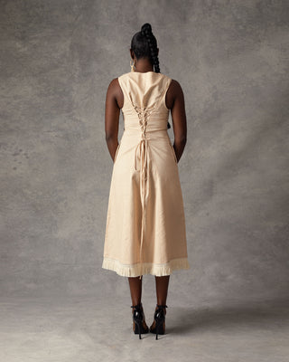 Elyon Waist Coat Linen A-line Dress