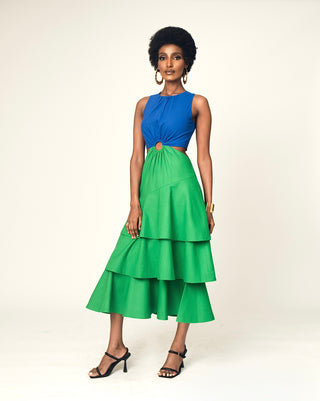 Emily Dress Green and Blue Pre-Order