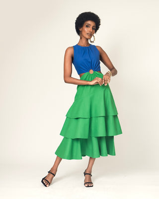 Emily Dress Green and Blue Pre-Order