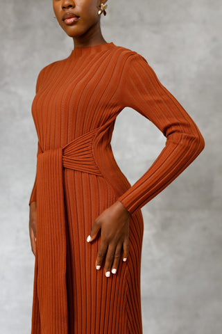 Heather Brown Knit Dress