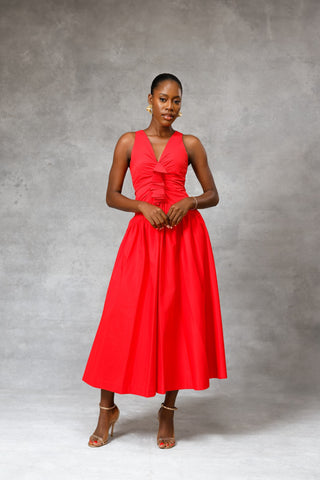 Camilla Red Midi Dress